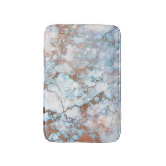 Wit Grijs Blauw Marmeren Steen Bruin Glitter Badmat (Voorkant Verticaal)