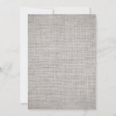 Wit Grijs Burlap Rustiek Bunny Paasfeest Baby show Kaart (Achterkant)