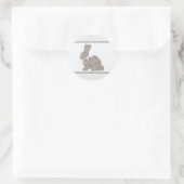 Wit Grijs Burlap Rustiek Bunny Paasfeest Baby show Ronde Sticker (Tas)