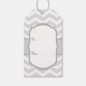 Wit Grijs Chevron Cadeau Labels Cadeaulabel (Voorkant)