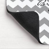 Wit Grijs Chevron Print Modern Mod Muismat (Hoek)