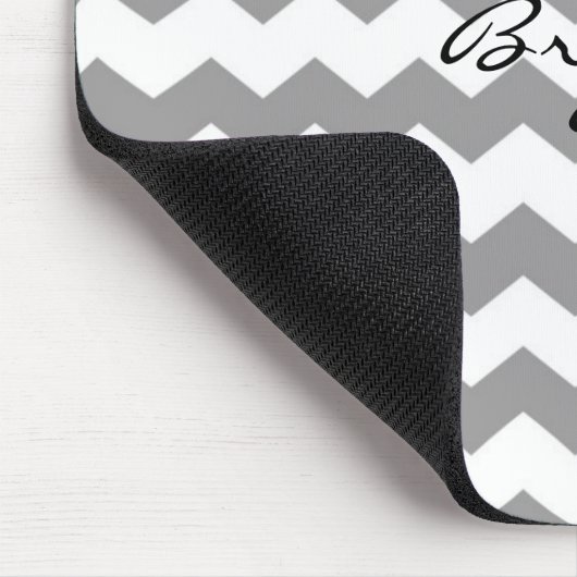 Wit Grijs Chevron Print Modern Mod Muismat (Hoek)