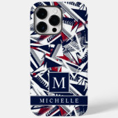  wit grijs donkerblauw rood geometrisch Case-Mate iPhone case (Achterkant)