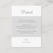 Wit Grijs Elegant Huwelijk Hotel Detail Behuizing Informatiekaartje (Voorkant)