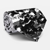 wit grijs gemengd met zwart patroonontwerp stropdas (Opgerold)