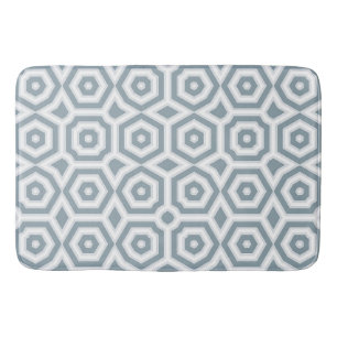wit grijs geometrisch patroon art deco badmat