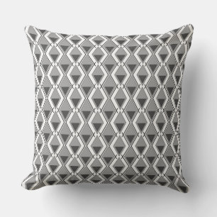 Wit grijs geometrische print art deco kussen