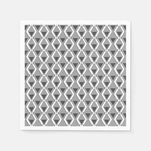 Wit grijs geometrische print art deco servet (Voorkant)