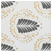 Wit Grijs & Goud Gestileerde Bloemen Damasks Stof (Swatch)