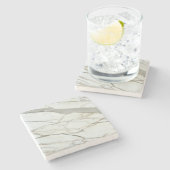Wit grijs marmer luxe design stenen onderzetter (Zijkant)