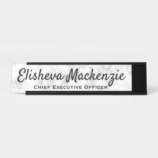 Wit Grijs Marmeren Bureaunaam Bord Bureau Naambordje (Voorkant)
