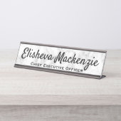 Wit Grijs Marmeren Bureaunaam Bord Bureau Naambordje (Voorkant)