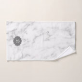 Wit & Grijs Marmeren Monogram Bad Handdoek (Handdoek)