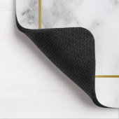 Wit & Grijs Marmeren Steen Gouden Grens Lijst Muismat (Hoek)