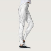 Wit & Grijs Marmeren Steen Ontwerp Leggings (Rechts)