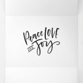 Wit & grijs met sneeuw bedekte dennenbomen schoolb drieluik wenskaart (Binnenkant midden)