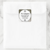 Wit/grijs met sneeuw bedekte pijnbomen Retouradres Vierkante Sticker (Tas)