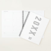Wit grijs minimalistisch monogram planner (Display)
