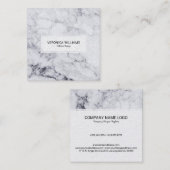 Wit & Grijs Modern Faux Marmer Vierkante Visitekaartje (Voorkant / Achterkant)