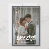 Wit & Grijs Nieuwgetrouwd Kerstmis Feestdagenkaart (Voorkant)