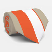 Wit Grijs Oranje Strepen Stropdas (Opgerold)