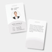 Wit grijs personeelsfoto ID-bedrijfslogo Klasse Badge (Voor- en achterkant)