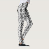 Wit & Grijs Sequins Geometrisch Patroon Leggings (Rechts)
