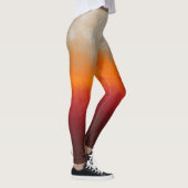 Wit Grijs Sinaasappel Rood rustiek ombre Leggings (Rechts)