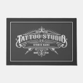 Wit Grijs Tattoo Studio Typografie Deurmat (Voorkant)