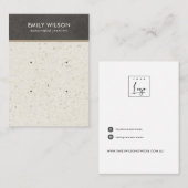 WIT GRIJS TERRAZZO 2 STUD OORBEL DISPLAY KAART VISITEKAARTJE (Voorkant / Achterkant)