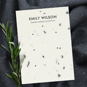 WIT GRIJS TERRAZZO 3 STUD OORBEL DISPLAY KAART VISITEKAARTJE