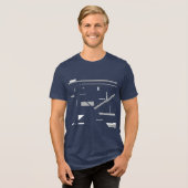 Wit Grijs Verspreid Geometrische Vormen Abstracte  Tri-Blend Shirt (Voorkant volledig)
