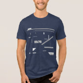 Wit Grijs Verspreid Geometrische Vormen Abstracte  Tri-Blend Shirt (Voorkant)