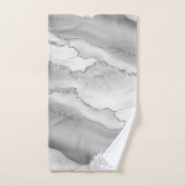 Wit Grijs Zilver Glitter Agate Elegant Bad Handdoek (Handdoek)