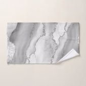 Wit Grijs Zilver Glitter Agate Elegant Bad Handdoek (Handdoek)