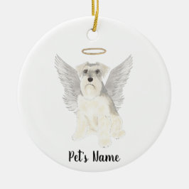 Wit-Grijze Schnauzer Sympathie Herdenking Keramisch Ornament
