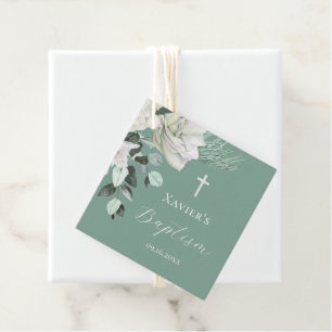 wit groen boeket Doop Bedankjes Labels