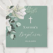 wit groen boeket Doop Bedankjes Labels (Voorkant)