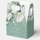 wit groen boeket Doop Favor Box Bedankdoosjes (Geopend)