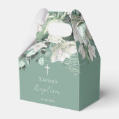 wit groen boeket Doop Favor Box Bedankdoosjes (Voorkant Zijde)