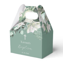 wit groen boeket Doop Favor Box