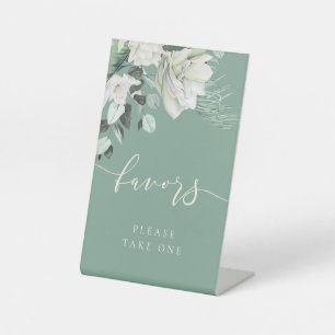 Wit groen boeket gunst sokkel teken reclamebord met voetstuk