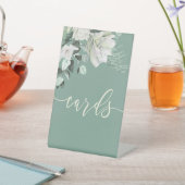 Wit groen boeket kaarten teken reclamebord met voetstuk (Insitu)