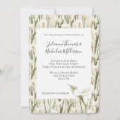Wit Groen Calla Lily Floral Wedding Kaart (Voorkant)