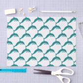 Wit & Groen Dolfijn Tissuepapier (Craft)