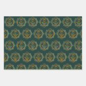 Wit Groen en Goud Gepersonaliseerd Eid Mubarak Inpakpapier Vel (Voorkant 2)