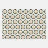 Wit Groen en Goud Gepersonaliseerd Eid Mubarak Inpakpapier Vel (Voorkant)