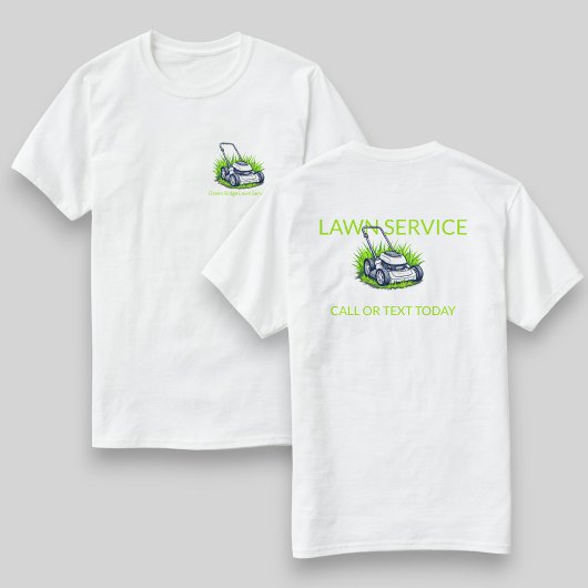 Wit Groen Gazonverzorging en Service Professional T-shirt
