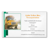 Wit Groen Geel School Bus Driver Magnetisch Visitekaartje (Voorkant)