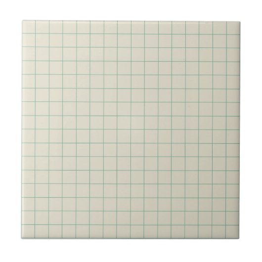 Wit & Groen Geruit Retro Minimalist Tegeltje (Voorkant)